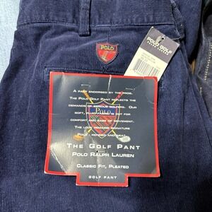 Polo Golf Ralph Lauren Pants 38 31 (36x31) Blue Pleated Vintage Cotton New 90s
